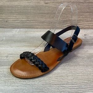 EUC Nine West braided toe strap with full buckle adjustable ankle strap size 7